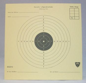 Luftgewehrziel Scheiben  12 x 12 -      art.50025026